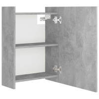 Miniatyr av produktbild för Spegelskåp för badrum betonggrå 62,5x20,5x64 cm konstruerat trä