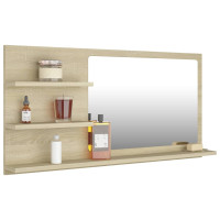 Produktbild för Badrumsspegel sonoma-ek 90x10,5x45 cm konstruerat trä
