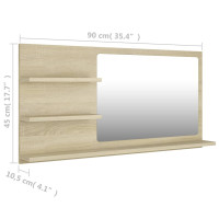 Produktbild för Badrumsspegel sonoma-ek 90x10,5x45 cm konstruerat trä