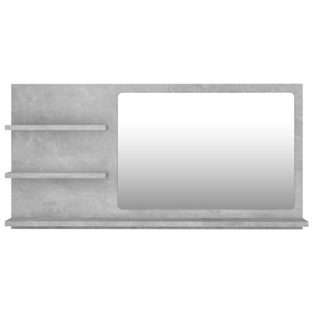 Produktbild för Badrumsspegel betonggrå 90x10,5x45 cm konstruerat trä