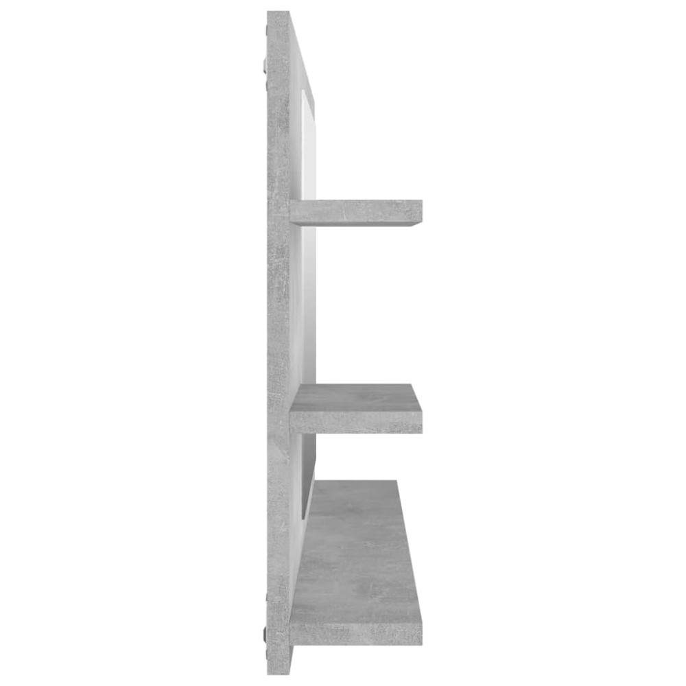 Produktbild för Badrumsspegel betonggrå 90x10,5x45 cm konstruerat trä