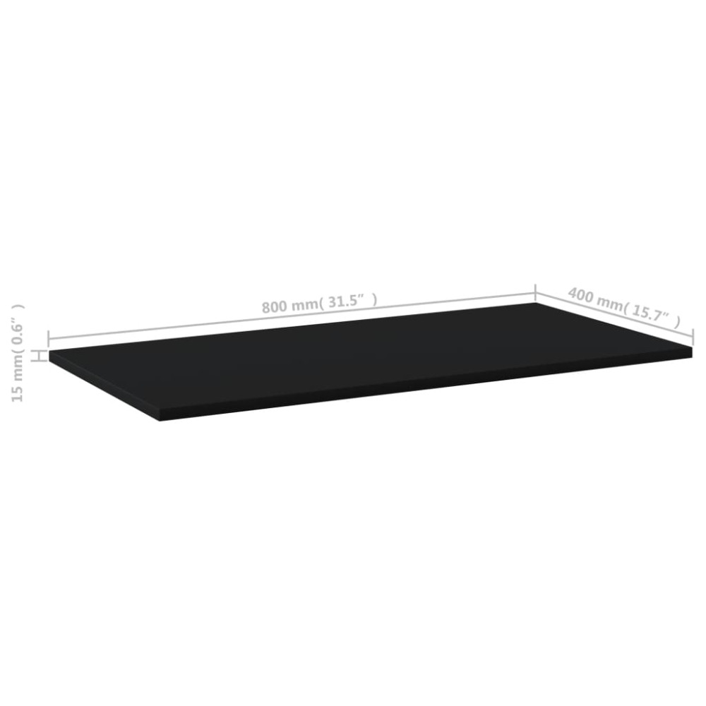 Produktbild för Hyllplan 8 st svart 80x40x1,5 cm konstruerat trä