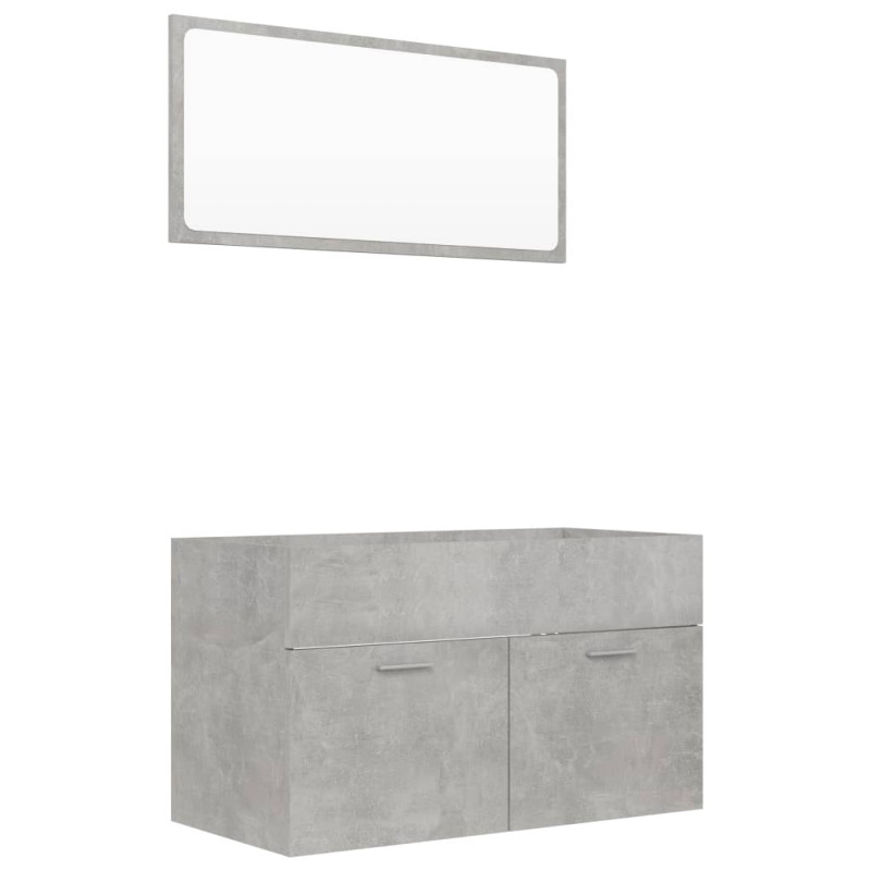 Produktbild för Badrumsmöbler set 2 delar betonggrå spånskiva