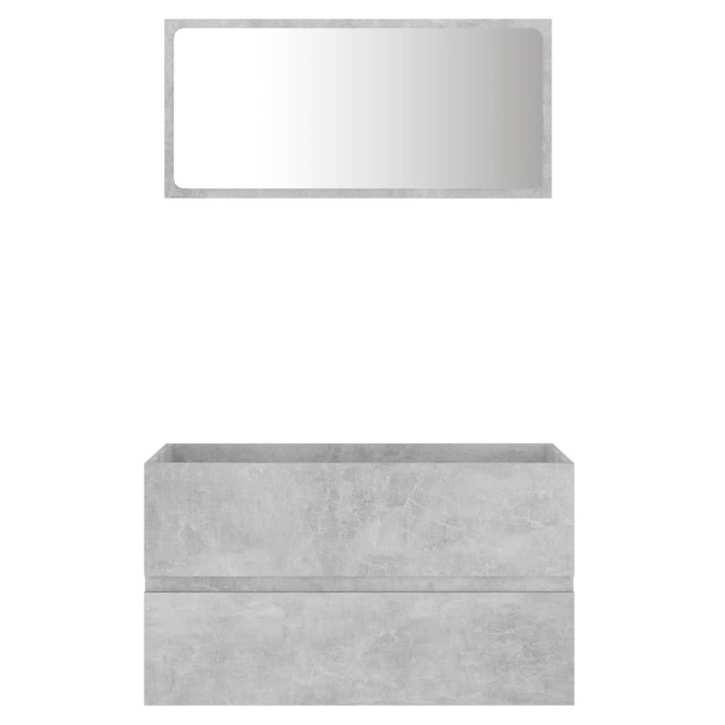 Produktbild för Badrumsmöbler 2 delar betonggrå spånskiva
