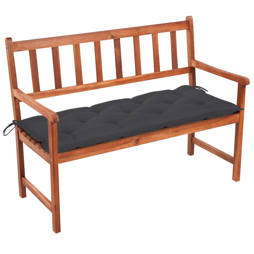 Produktbild för Trädgårdsbänk med dyna 120 cm massivt akaciaträ
