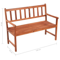Produktbild för Trädgårdsbänk med dyna 120 cm massivt akaciaträ
