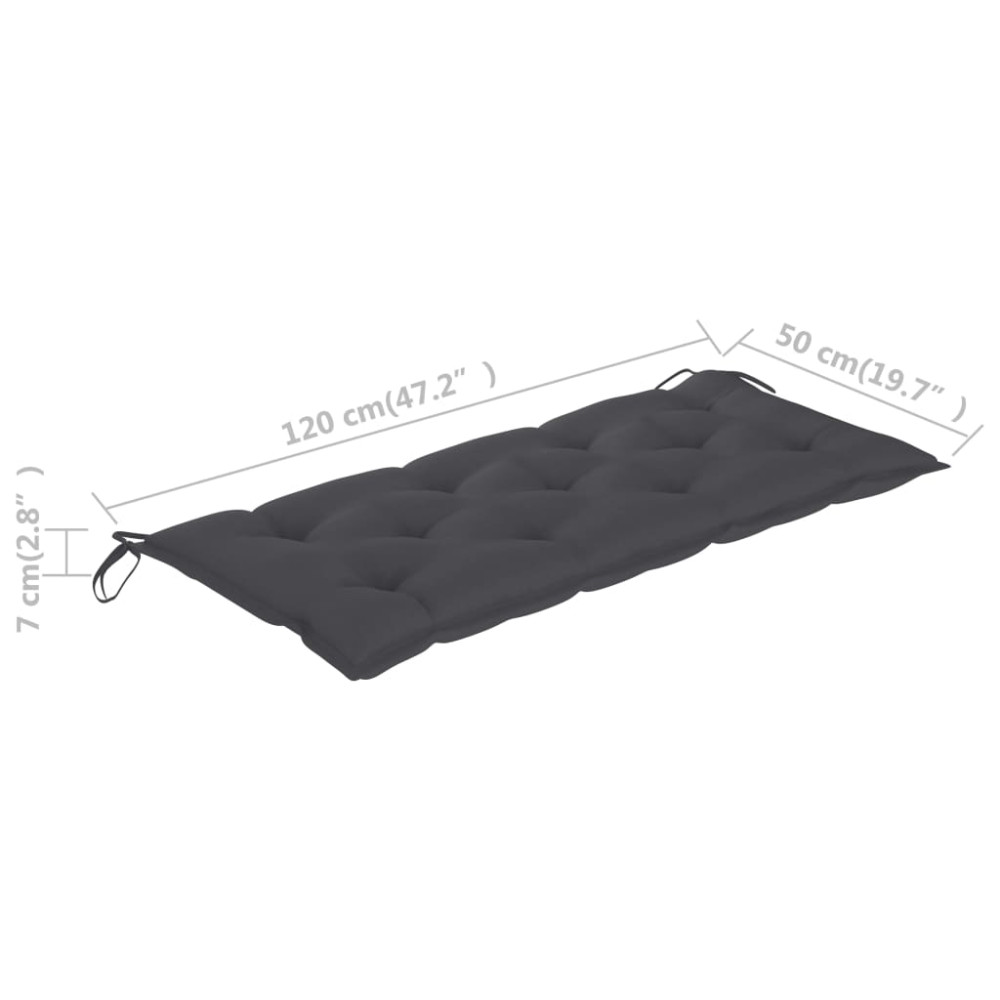 Produktbild för Trädgårdsbänk med dyna 120 cm massivt akaciaträ