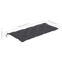 Produktbild för Trädgårdsbänk med dyna 120 cm massivt akaciaträ