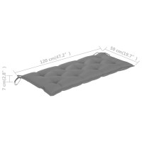 Produktbild för Trädgårdsbänk med dyna 120 cm massivt akaciaträ