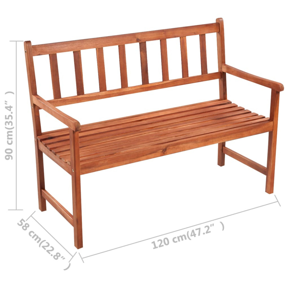 Produktbild för Trädgårdsbänk med dyna 120 cm massivt akaciaträ