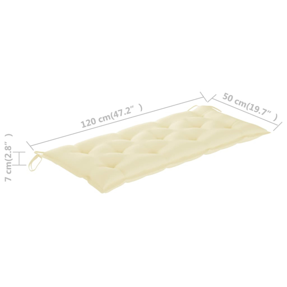 Produktbild för Trädgårdsbänk med dyna 120 cm massivt akaciaträ