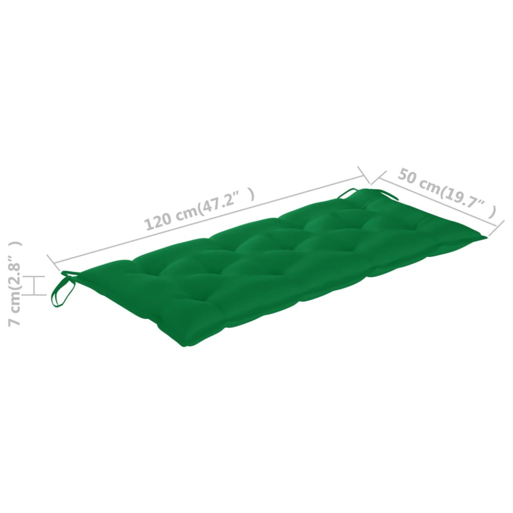Produktbild för Trädgårdsbänk med dyna 120 cm massivt akaciaträ