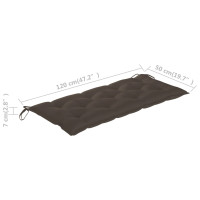 Produktbild för Trädgårdsbänk med dyna 120 cm massivt akaciaträ