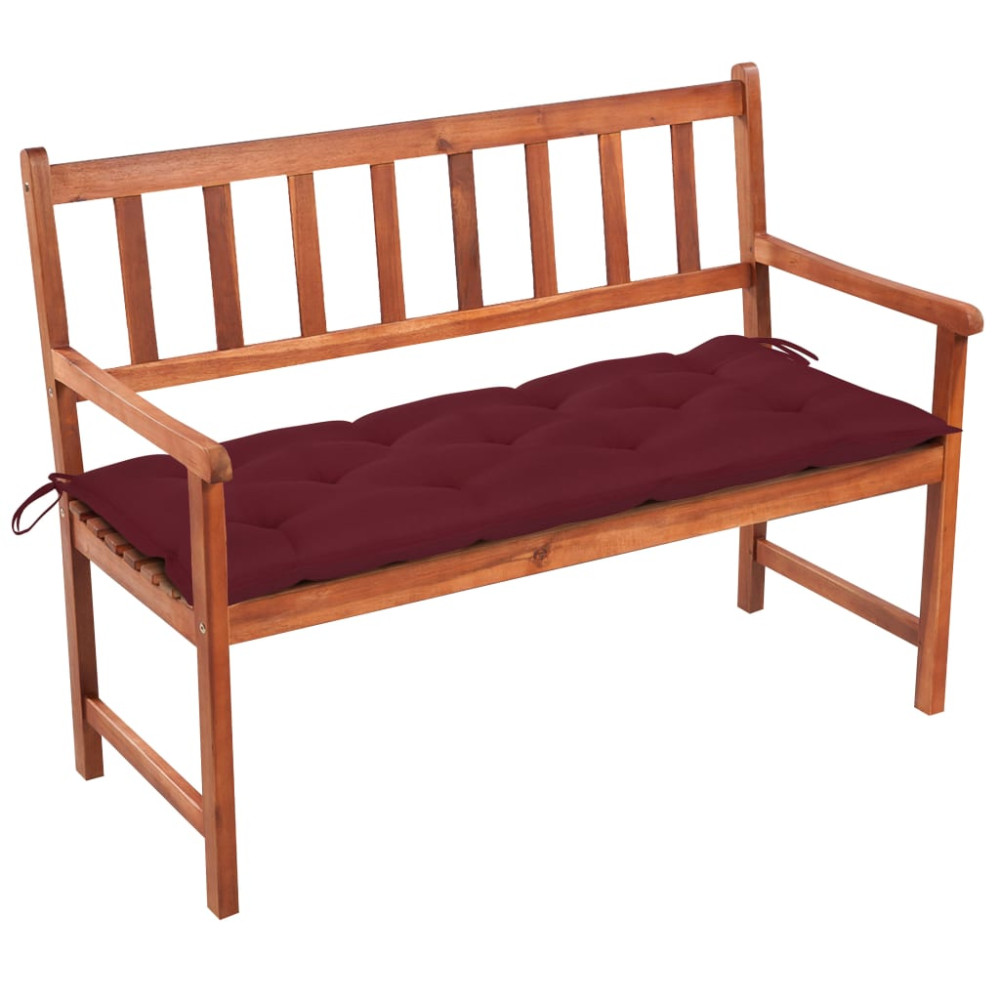 Produktbild för Trädgårdsbänk med dyna 120 cm massivt akaciaträ