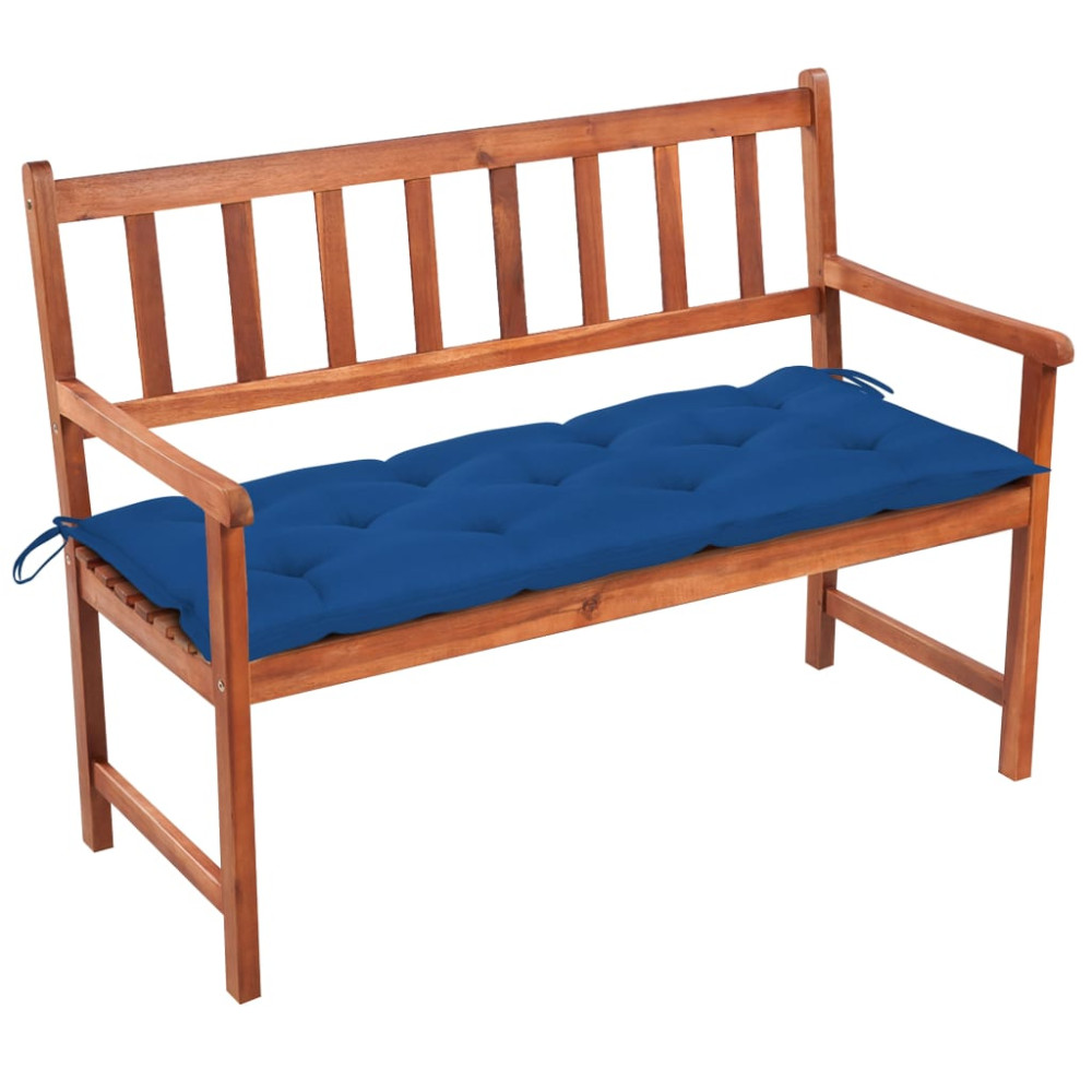 Produktbild för Trädgårdsbänk med dyna 120 cm massivt akaciaträ