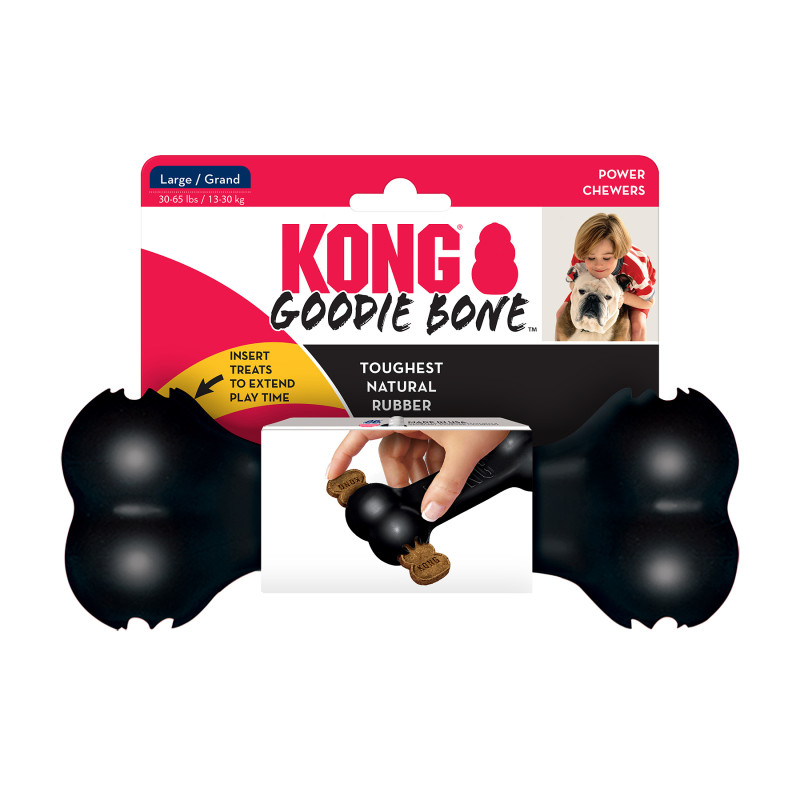 Produktbild för KONG Leksak Extreme Goodie Bone Svart L 21,5cm
