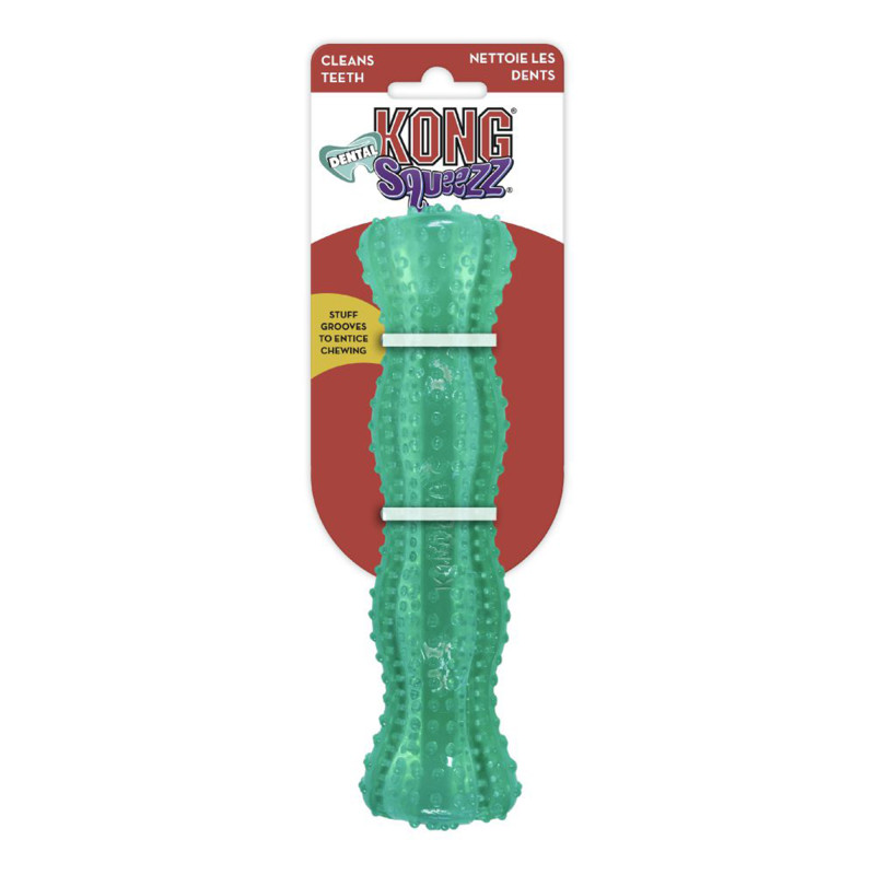 Produktbild för KONG Leksak Squeezz Dental Stick Grön M 19cm