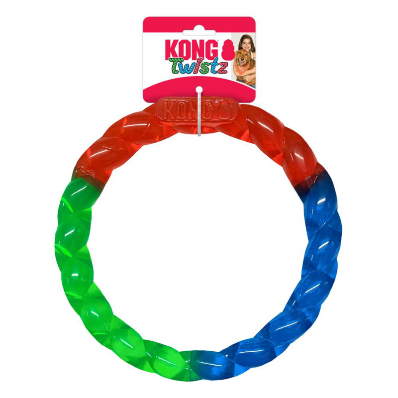 Produktbild för KONG Leksak Twistz Ring Flerfärgad S 17cm