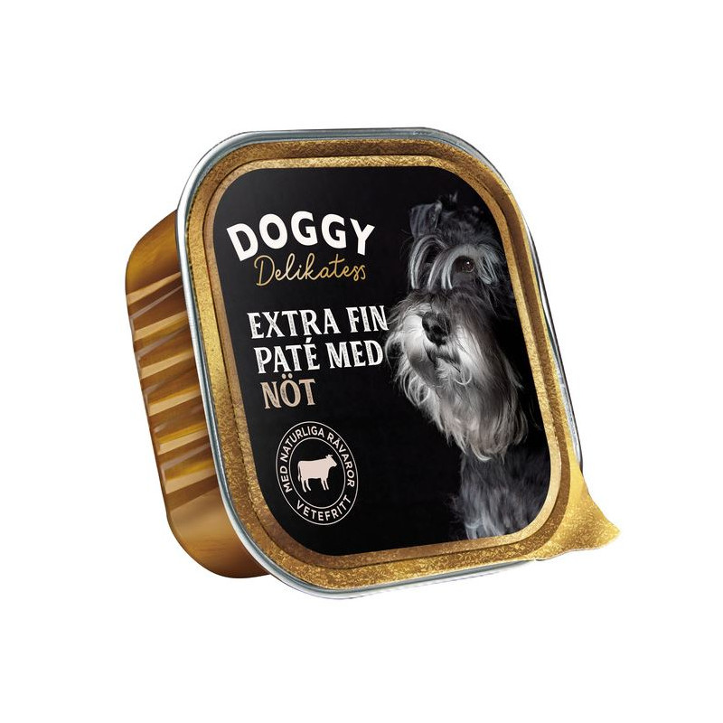 Produktbild för Doggy Delikatesspaté med nöt 150g