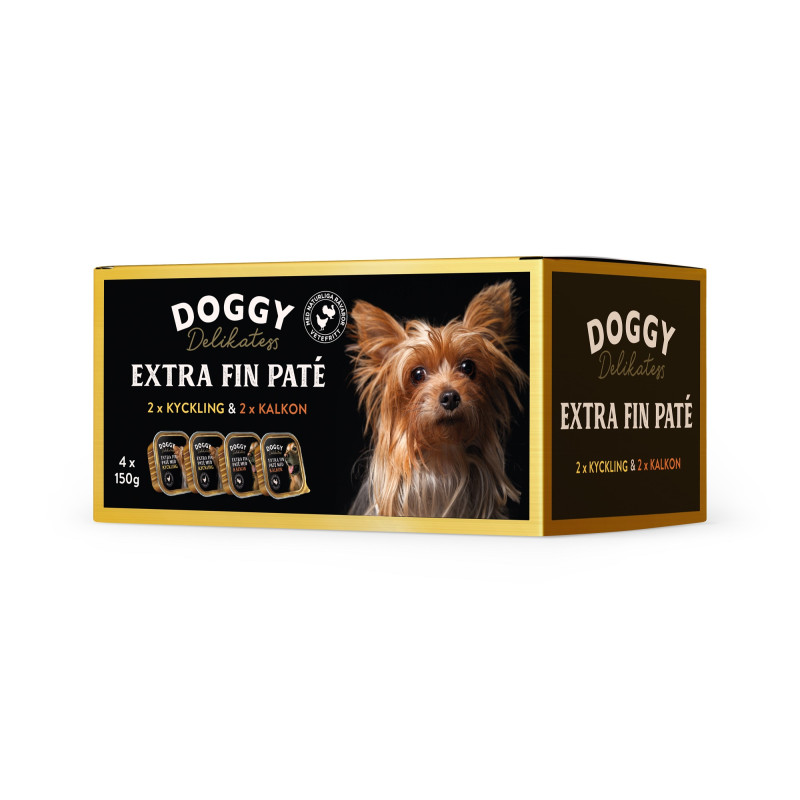 Produktbild för Doggy D-paté kyckling kalkon mix 600g