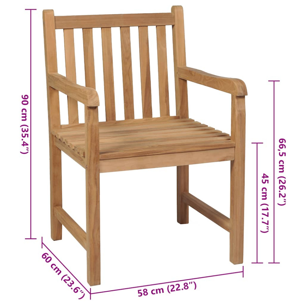 Produktbild för Trädgårdsstolar med beige dynor 2 st massiv teak