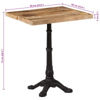 Produktbild för Cafébord 60x60x77 cm grovt mangoträ