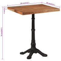 Produktbild för Cafébord 60x60x76 cm massivt akaciaträ
