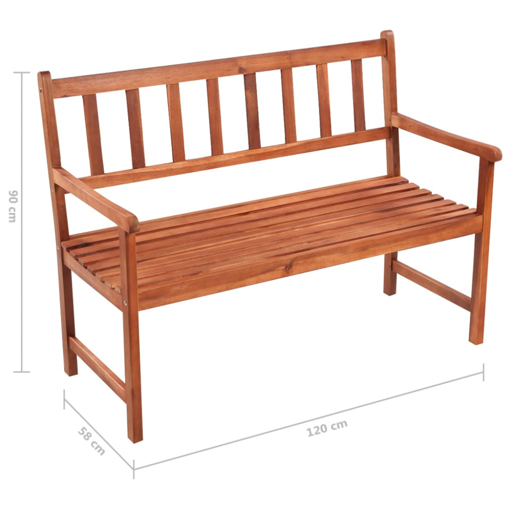 Produktbild för Trädgårdsbänk med dyna 120 cm massivt akaciaträ