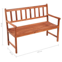 Produktbild för Trädgårdsbänk med dyna 120 cm massivt akaciaträ