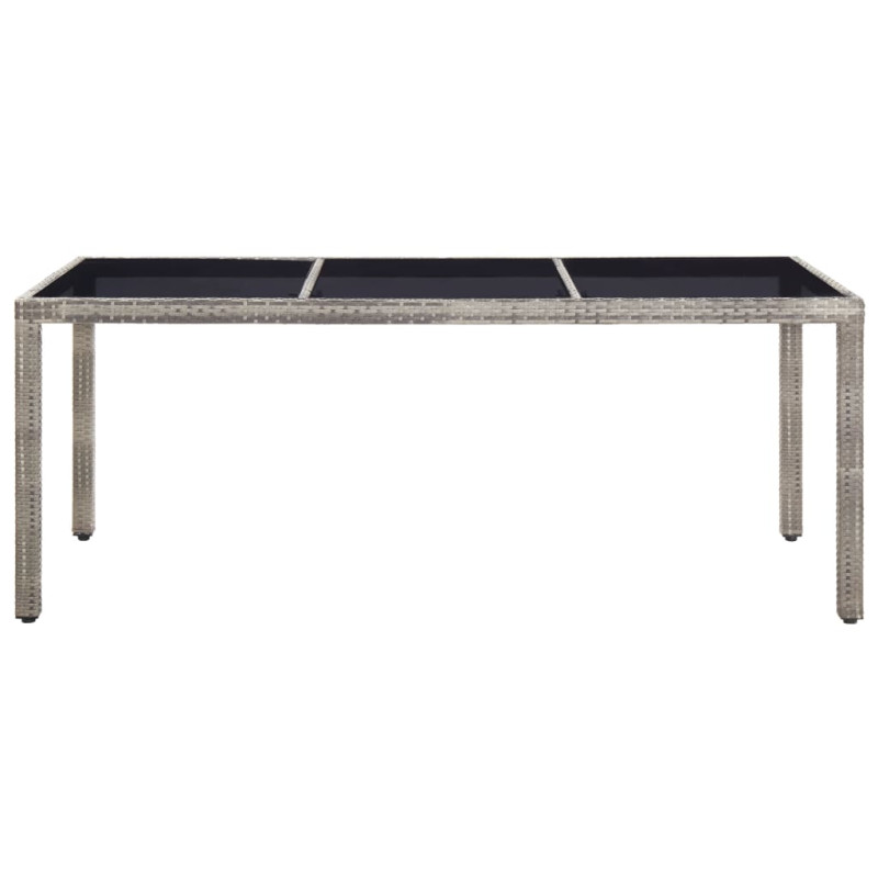 Produktbild för Trädgårdsbord grå 190x90x75 cm konstrotting