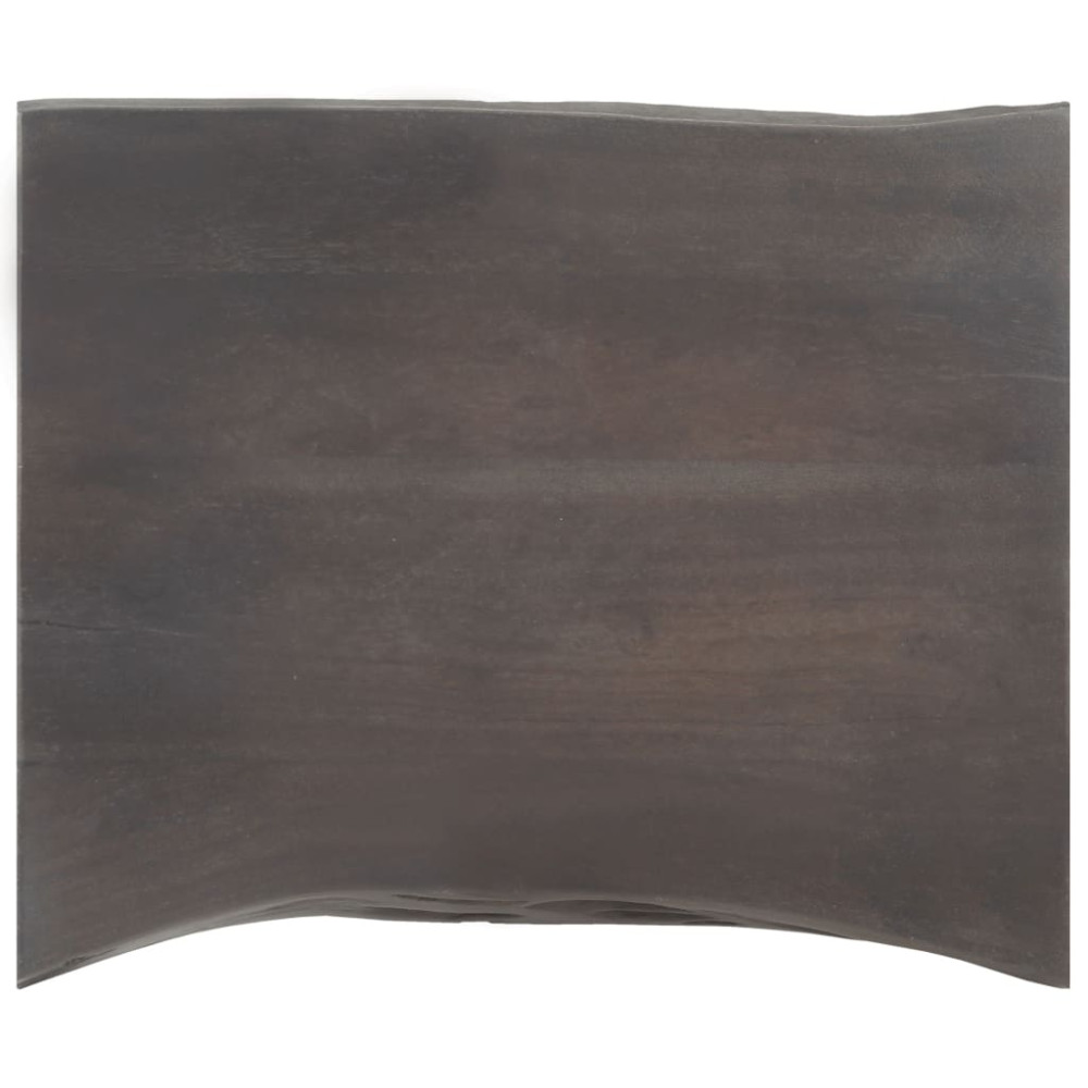 Produktbild för Sidobord grå 45x35x48 cm massivt akaciaträ och gjutjärn