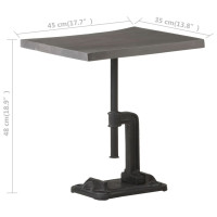 Produktbild för Sidobord grå 45x35x48 cm massivt akaciaträ och gjutjärn