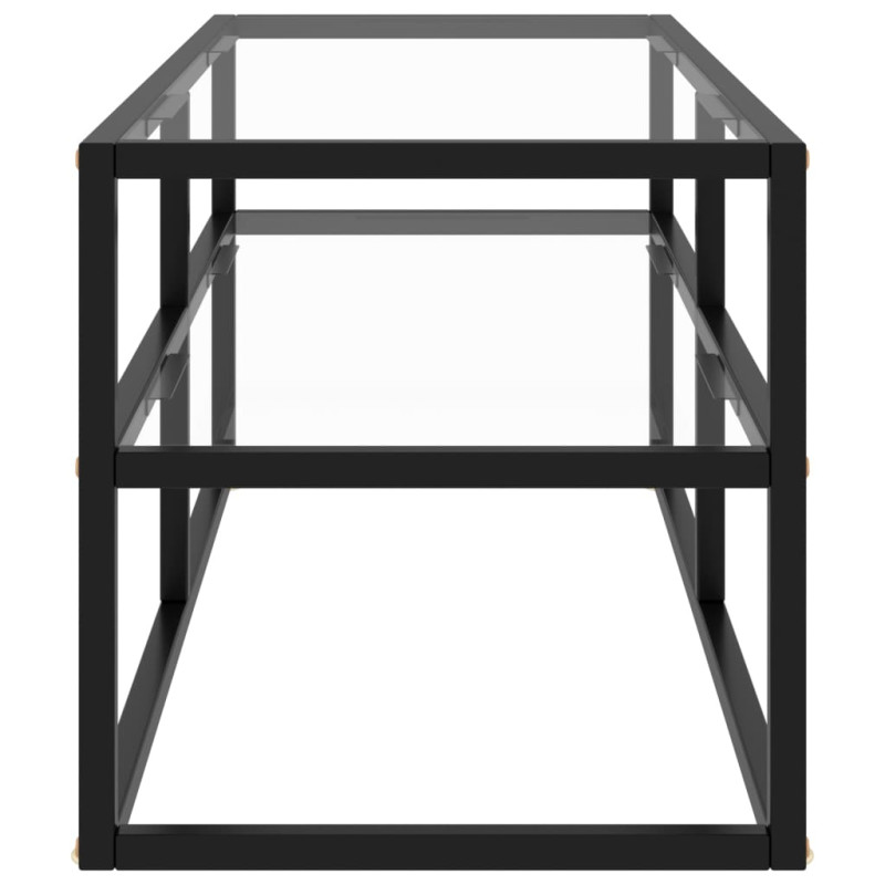 Produktbild för Tv-bänk svart med härdat glas 100x40x40 cm