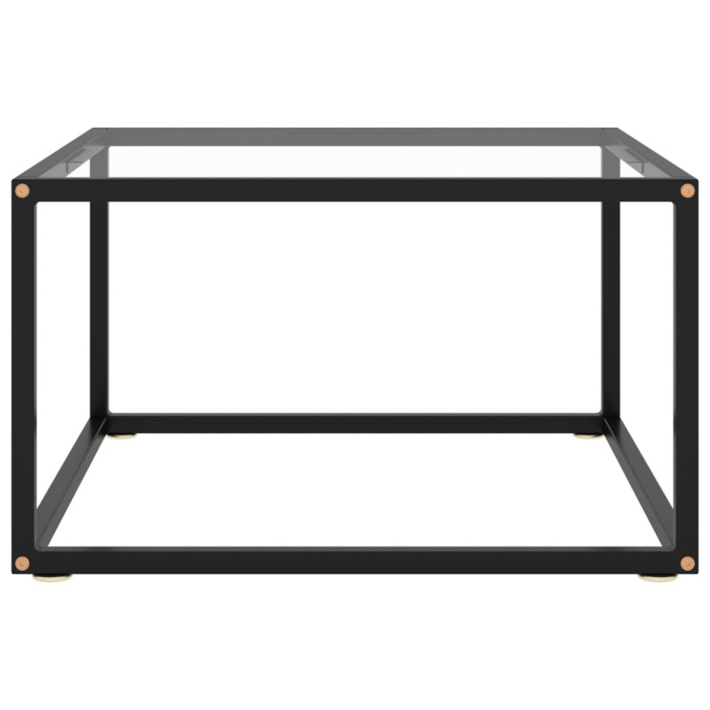 Produktbild för Soffbord svart med härdat glas 60x60x35 cm