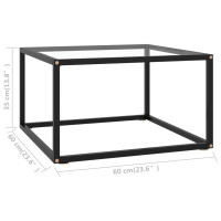 Miniatyr av produktbild för Soffbord svart med härdat glas 60x60x35 cm