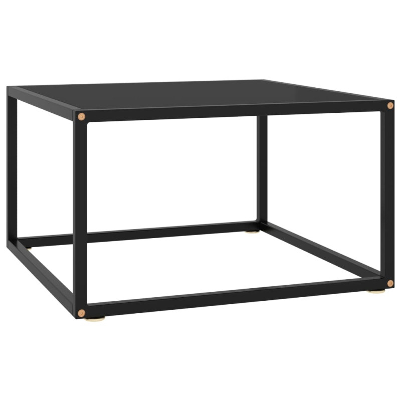 Produktbild för Soffbord svart med svart glas 60x60x35 cm