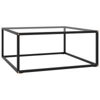 Miniatyr av produktbild för Soffbord svart med härdat glas 80x80x35 cm
