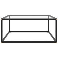 Miniatyr av produktbild för Soffbord svart med härdat glas 80x80x35 cm