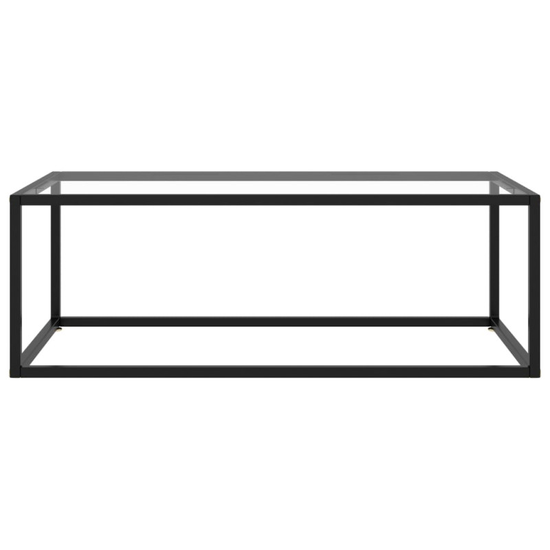 Produktbild för Soffbord svart med härdat glas 100x50x35 cm