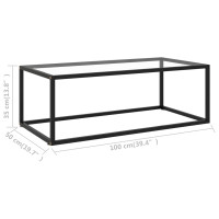 Miniatyr av produktbild för Soffbord svart med härdat glas 100x50x35 cm