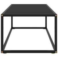 Miniatyr av produktbild för Soffbord svart med svart glas 100x50x35 cm