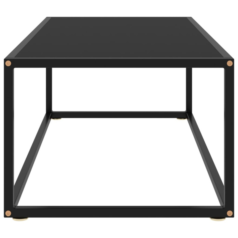 Produktbild för Soffbord svart med svart glas 100x50x35 cm