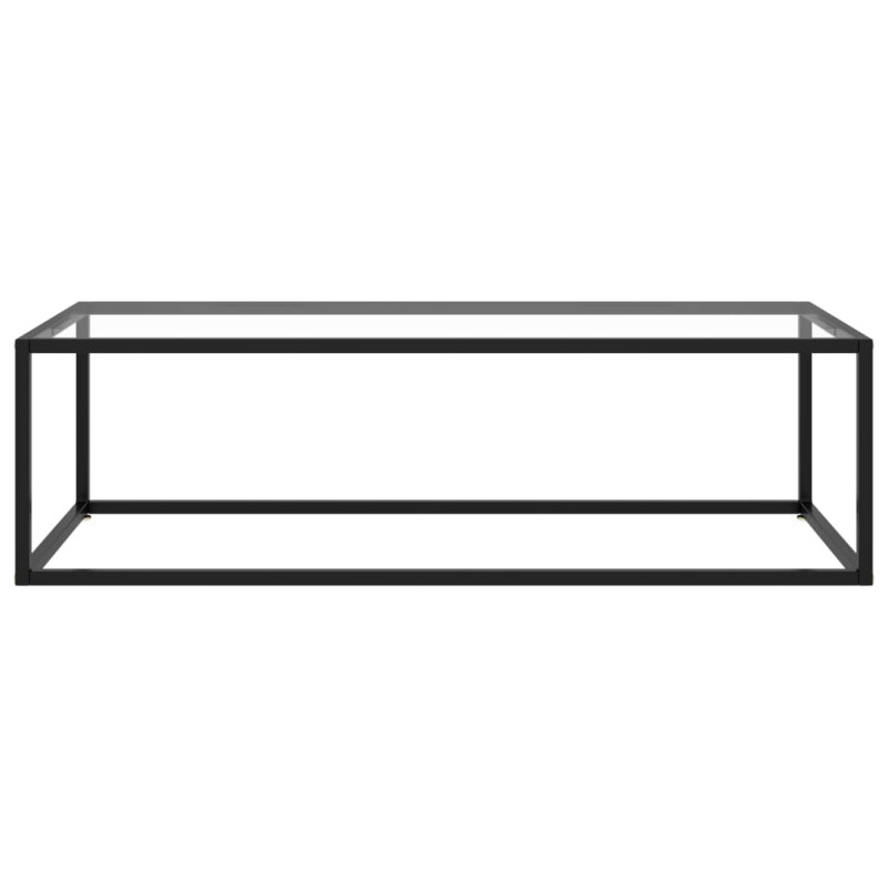 Produktbild för Soffbord svart med härdat glas 120x50x35 cm