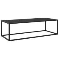 Miniatyr av produktbild för Soffbord svart med svart glas 120x50x35 cm