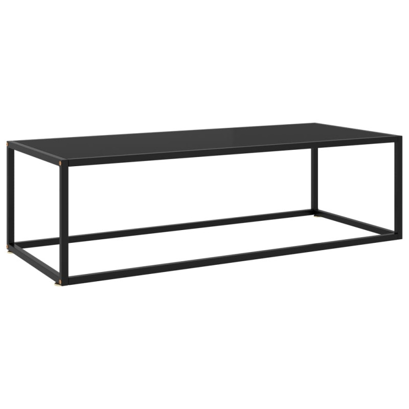 Produktbild för Soffbord svart med svart glas 120x50x35 cm