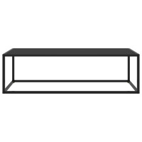Miniatyr av produktbild för Soffbord svart med svart glas 120x50x35 cm