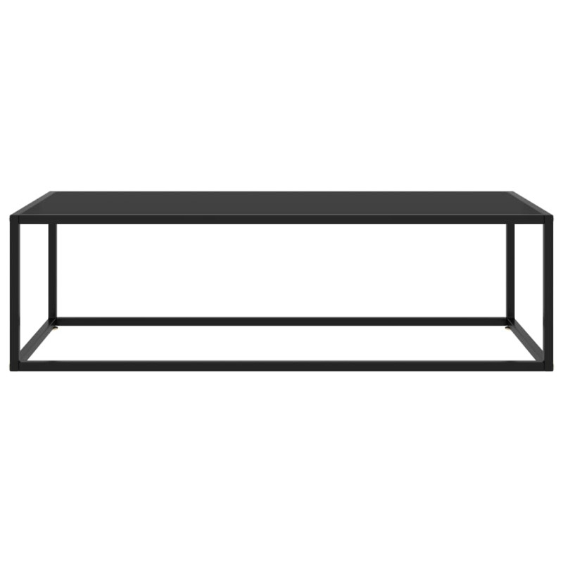 Produktbild för Soffbord svart med svart glas 120x50x35 cm
