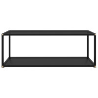 Miniatyr av produktbild för Soffbord svart 100x50x35 cm härdat glas