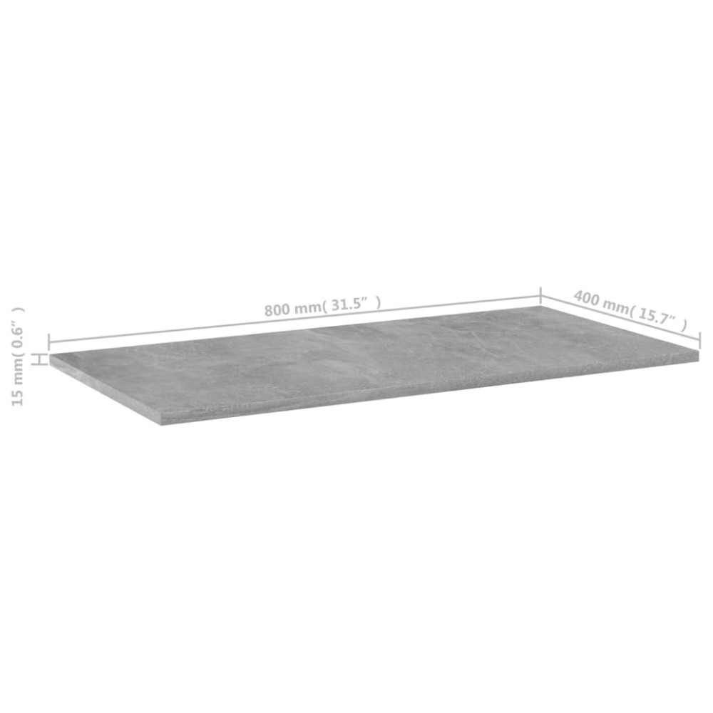 Produktbild för Hyllplan 4 st betonggrå 80x40x1,5 cm konstruerat trä