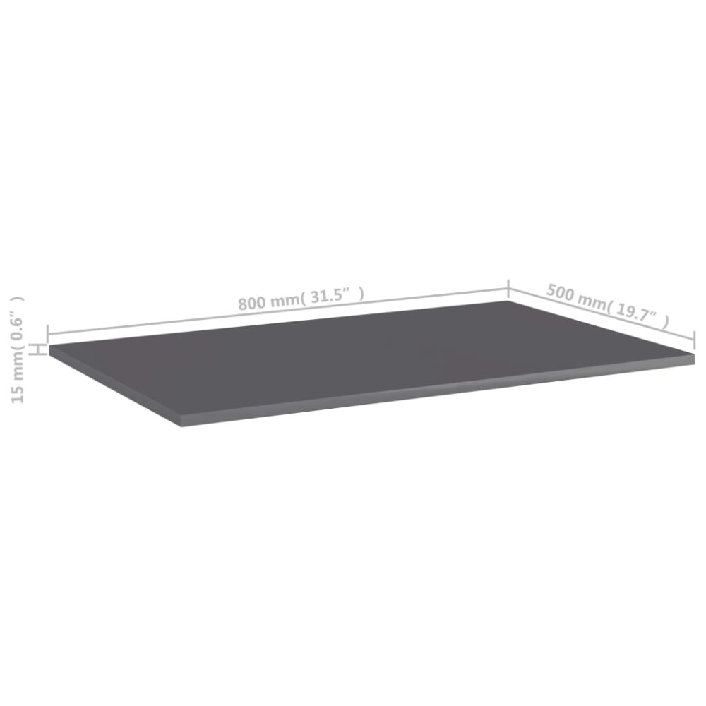 Produktbild för Hyllplan 4 st grå högglans 80x50x1,5 cm konstruerat trä